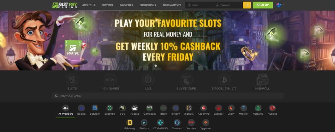 FastPay Casino website design