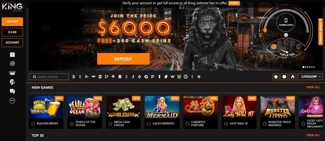 King Johnnie casino official website